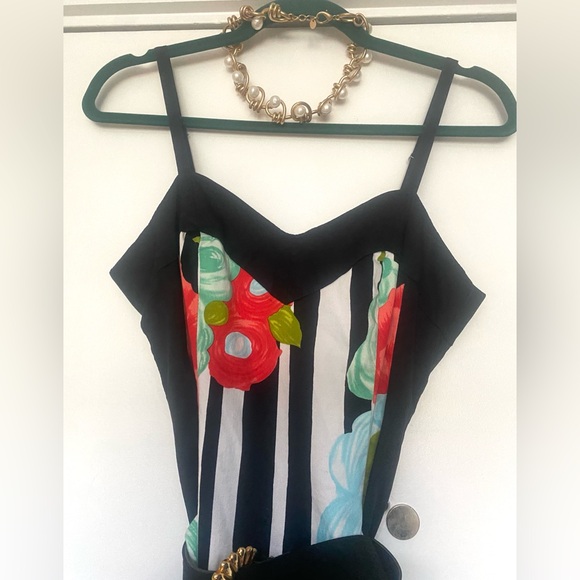 Amy Winehouse Style Retro Nanette Lepore Dress - 4 - Pinup Floral Print - Picture 3 of 6